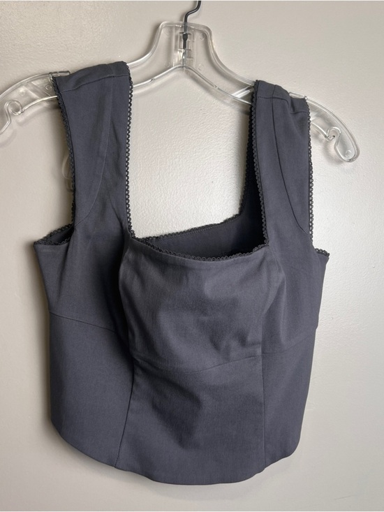 wild fable Tops - Wild Fable Women's Cap Sleeve Deep Square Neck Gray Twill Top Size Medium NWT